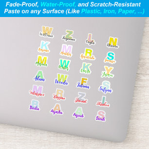 (Set von 24) Moderne Mit Monogramm Namen Wasserf Aufkleber