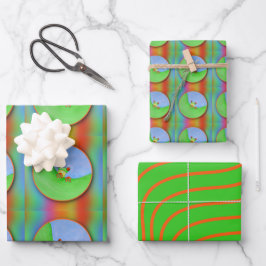 Set von 3 Frosch Geschenkpapier Set