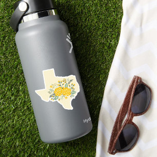 Set von 3 Gelben Rose aus Texas Gingham Staat Aufkleber