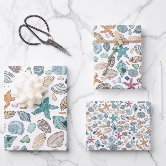 Set von 3 geschenkpapier set (Vorderseite)