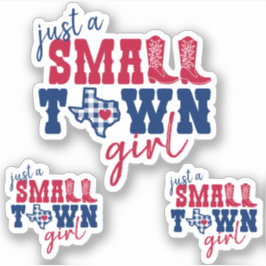 Set von 3 nur ein kleines Städtchen Texas maßgesch Aufkleber