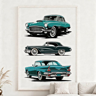 Set von 3 Oldtimer. Poster