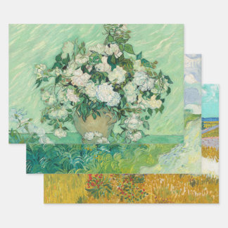 Set von 3 Van Gogh Gemälde Weihnachten Geschenkpapier Set
