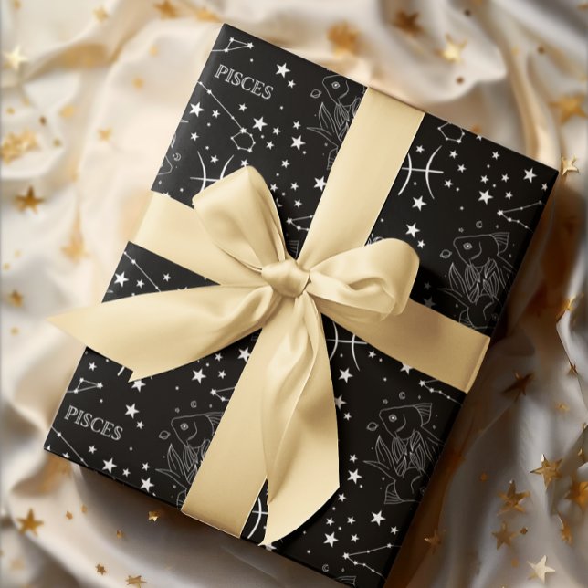 Set von 3 Wrapping Paper Sheets Geschenkpapier Set (Celebrate a special Pisces birthday with these constellation wrapping paper sheets! )