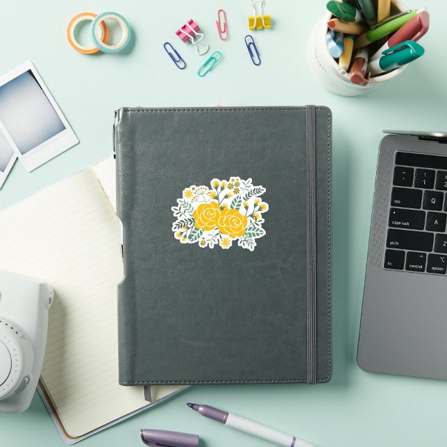 Set von 4 Gelben Rosen aus Texas, maßgeschneidert Aufkleber (Von Creator hochgeladen)