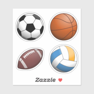 Set von 4 Sportballen Aufkleber