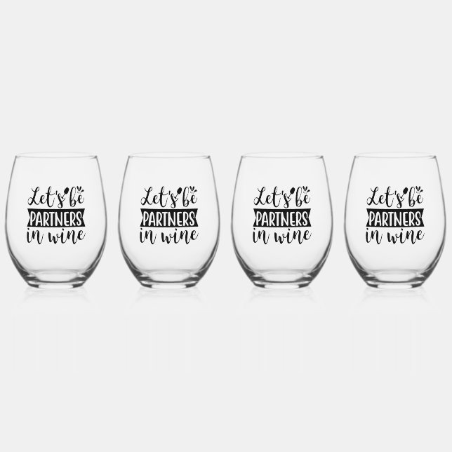 Set von 4 Stemless Wine Glasses Weinglas Ohne Stiel (Vorderseite)