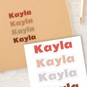 Set von 4 trendy farbigen Namensschildern Kayla St Aufkleber