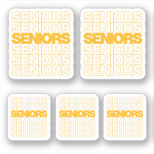 Set von 5 Yellow Seniors Senioren Senioren Custom  Aufkleber