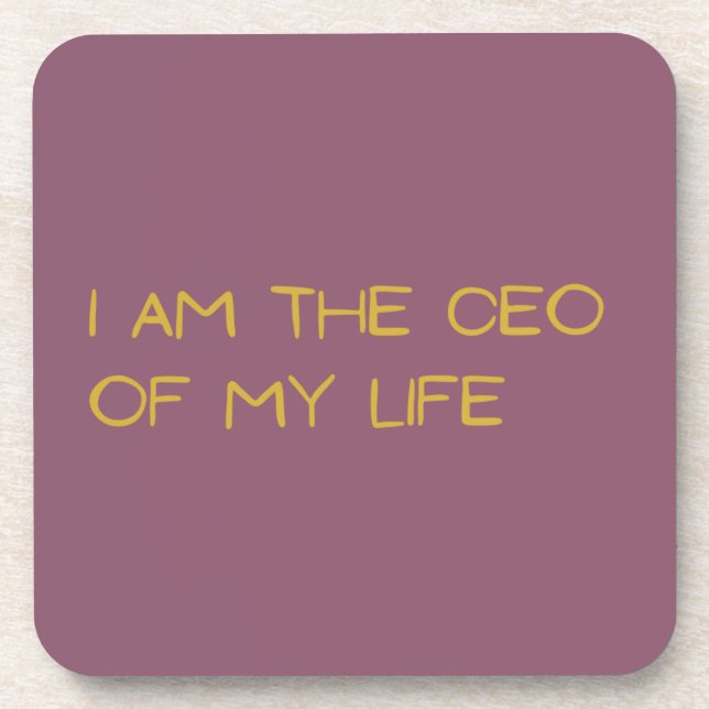 Set von 6 Lila Untersetzer - CEO meines Lebens (Vorderseite)
