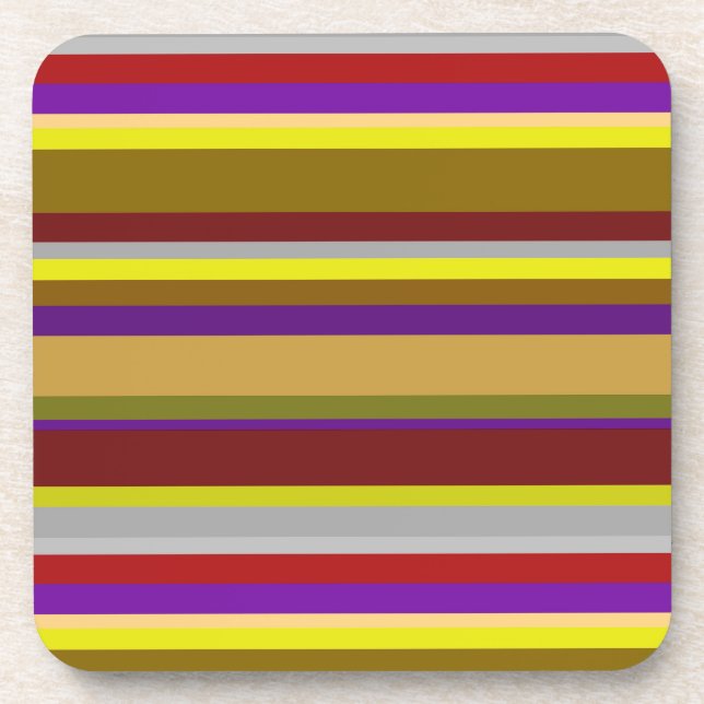 Set von 6 striped und modern getränkeuntersetzer (Vorderseite)