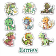 Set von 9 Dinosauriern Personalisierter Vinyl Cut