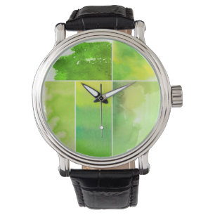 Set von abstraktem handgemaltem des Watercolor Armbanduhr