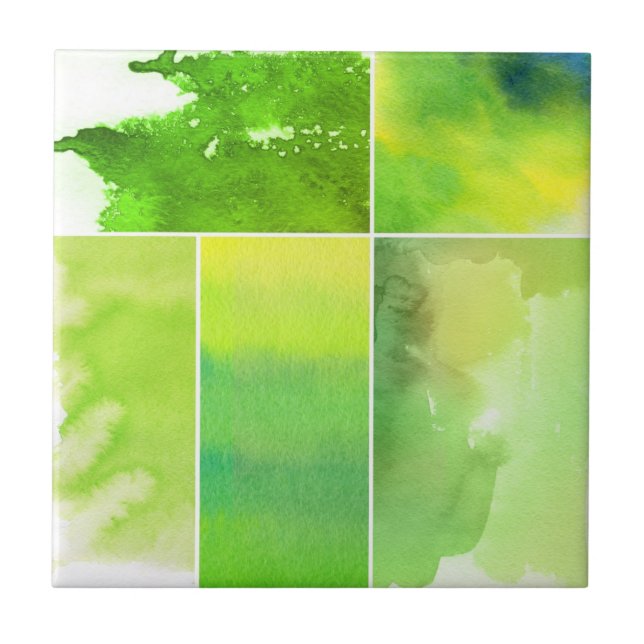 Set von abstraktem handgemaltem des Watercolor Fliese (Vorderseite)