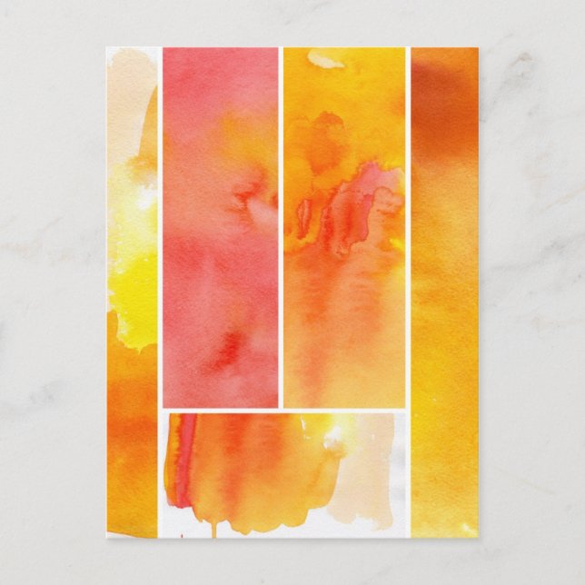 Set von abstrakter Wasserfarbe, handbemalt Postkarte (Vorderseite)