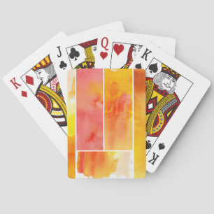 Set von abstrakter Wasserfarbe, handbemalt Spielkarten