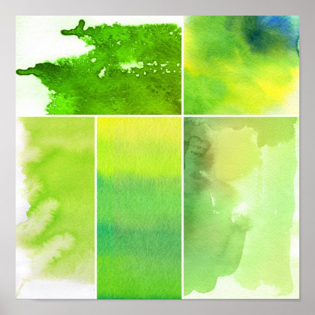 Set von Aquarell abstrakt bemalt Poster (Vorne)