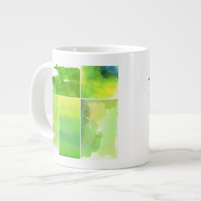 Set von Aquarell abstrakt gestrichen Jumbo-Tasse (Vorderseite Links)