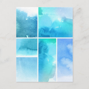 Set von Aquarell abstrakt handbemalt 2 Postkarte