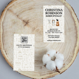 Set von Barbertools   Qr Code Visitenkarte