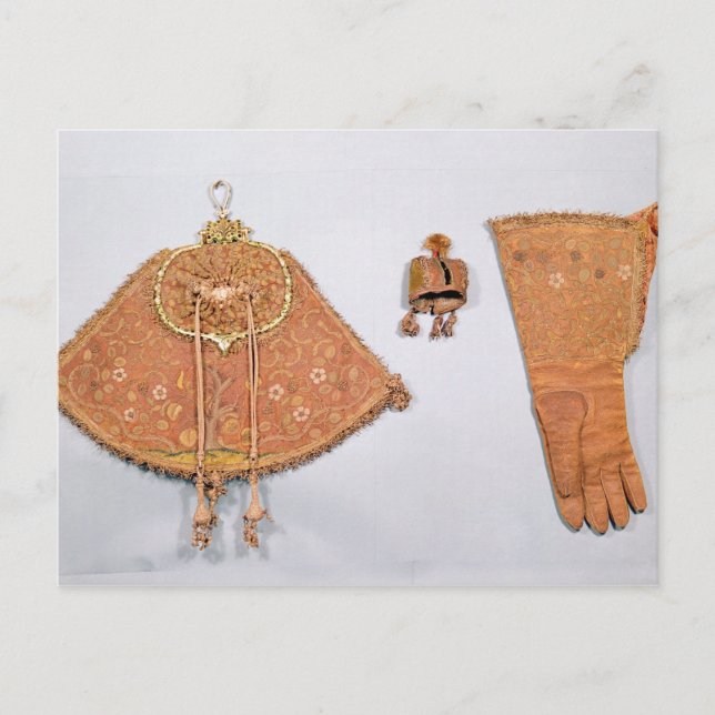 Set von Beutel, Handschuh und Kapuze, französisch Postkarte (Vorderseite)