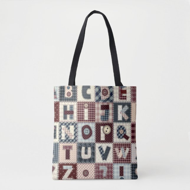 Set von Buchstaben im Patchwork-Stil. Mai b (Vorderseite)