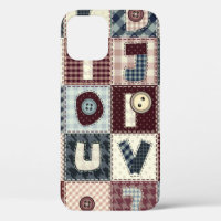 Set von Buchstaben im Patchwork-Stil. Mai b
