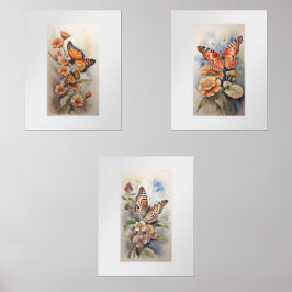 Set von drei amerikanischen Schmetterlingen in Aqu