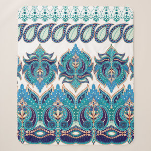 Set von dunklen, nahtlosen Vintagen Rändern. Blum Sherpadecke