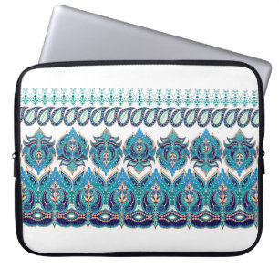 Set von dunklen, nahtlosen Vintagen Rändern. Blume Laptopschutzhülle