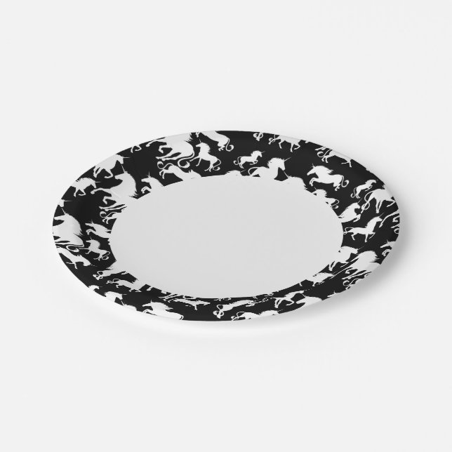 Set von Einhorn Pappteller (Schrägansicht)