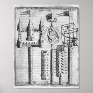 Set von Feuerwerken Poster