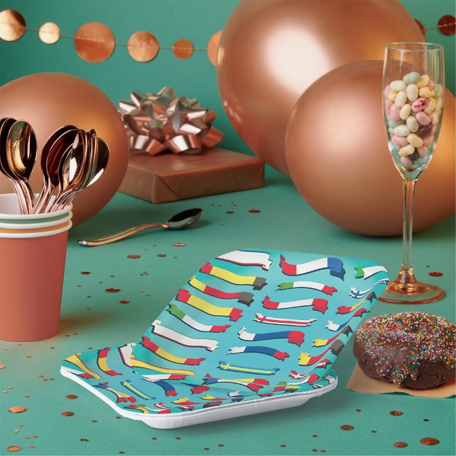 Set von Flaggen Papier Teller (Von Creator hochgeladen)