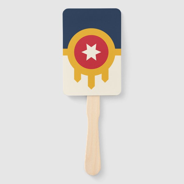 Set von Handfächern mit der Flagge von Tulsa, Okla Fächer (Vorderseite)