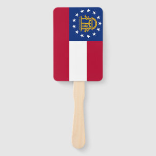 Set von Handfächern mit Flagge von Georgia, USA Fächer