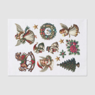 Set von hübschen, festlichen Weihnachtsausschnitte Seidenpapier