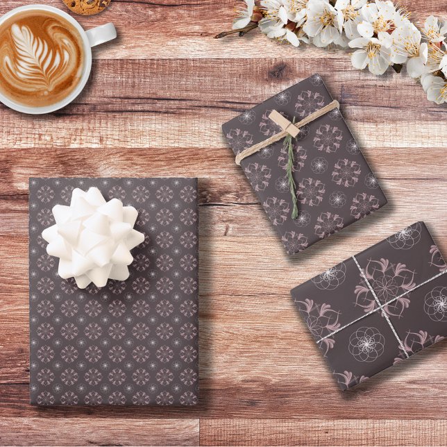 Set von Intricate-blüh-Designs - Packpapier Geschenkpapier Set (Von Creator hochgeladen)