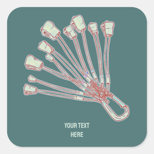 Set von Kletterdrähten Quadratischer Aufkleber (Vorderseite)