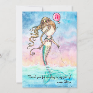 Set von Mermaid Dankeschön Karten