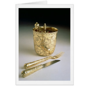 Set von Messer, Gabel, Löffel und Becherglas,