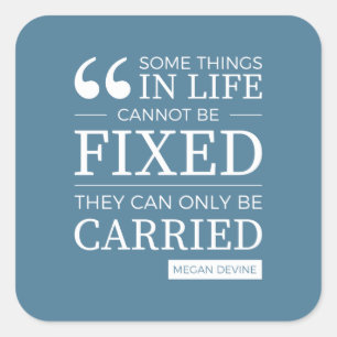 Set von sechs "kann nicht fixiert werden" Aufklebe Quadratischer Aufkleber