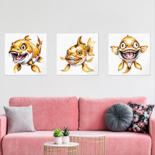 Set von Three Koi Carp Prints