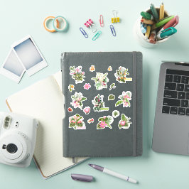 Set von tropischen Blume, Blätter aus Palmen und V Aufkleber
