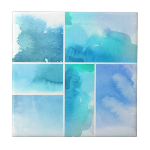 Set von Watercolor abstrakte handgemalte 2 Fliese