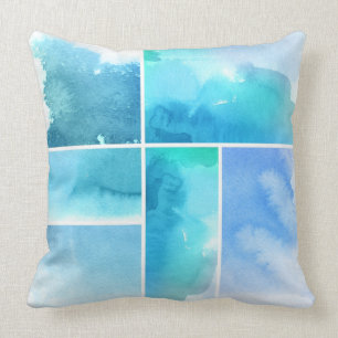Set von Watercolor abstrakte handgemalte 2 Kissen