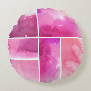 Set von Watercolor abstrakte handgemalte 3 Rundes Kissen
