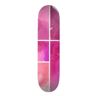 Set von Watercolor abstrakte handgemalte 3 Skateboard