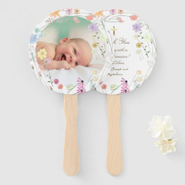 Set von zehn pastellfarbenen Wildblumen Taufe Fächer
