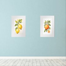 Set von zwei Wall Art Aquarell Fruchtdrucken