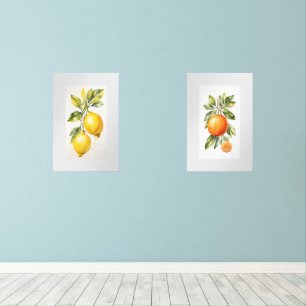 Set von zwei Wall Art Aquarell Fruchtdrucken